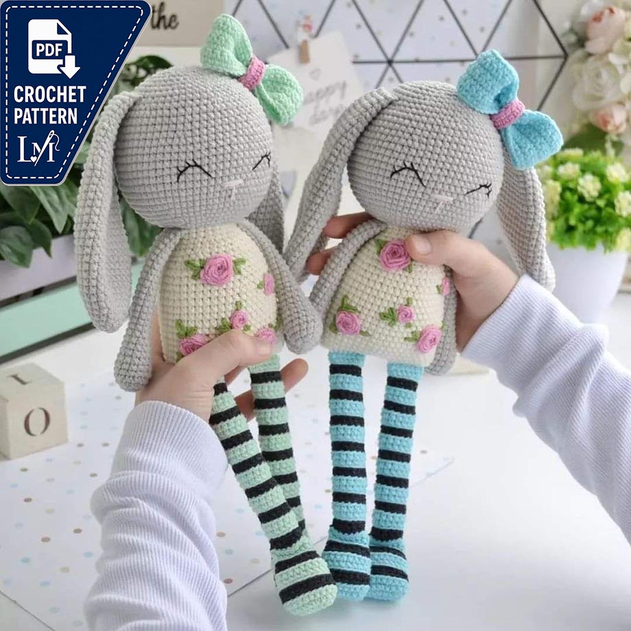 Amigurumi Rabbit Crochet Pattern | Cute Bunny Doll (PDF Pattern)